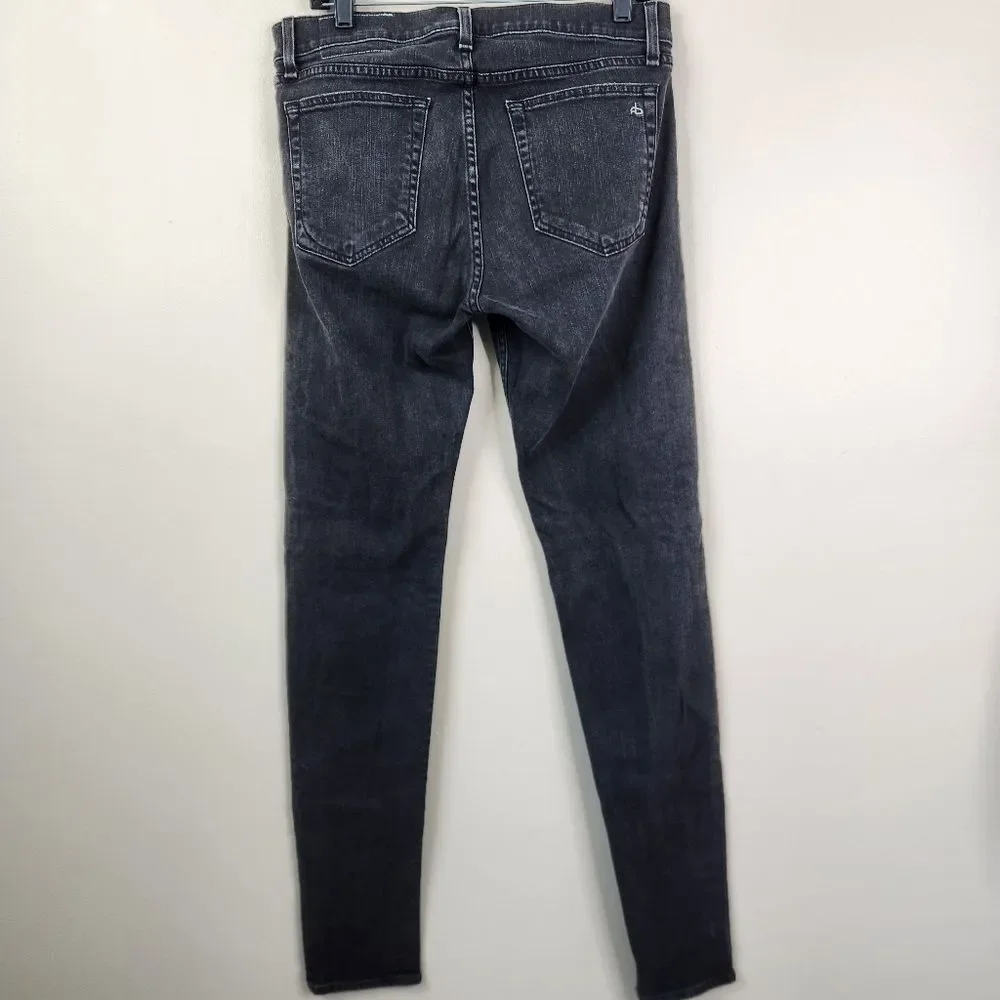 rag & bone Mens Standard Issue Fit 1 Skinny Leg Distressed Full Button Jeans 34
